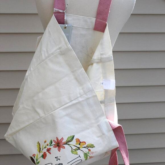 Shabby Chic Canvas Shopper Tote Bag Cotton Canvas Cottage Prairie Farmhouse - Picture 8 of 8